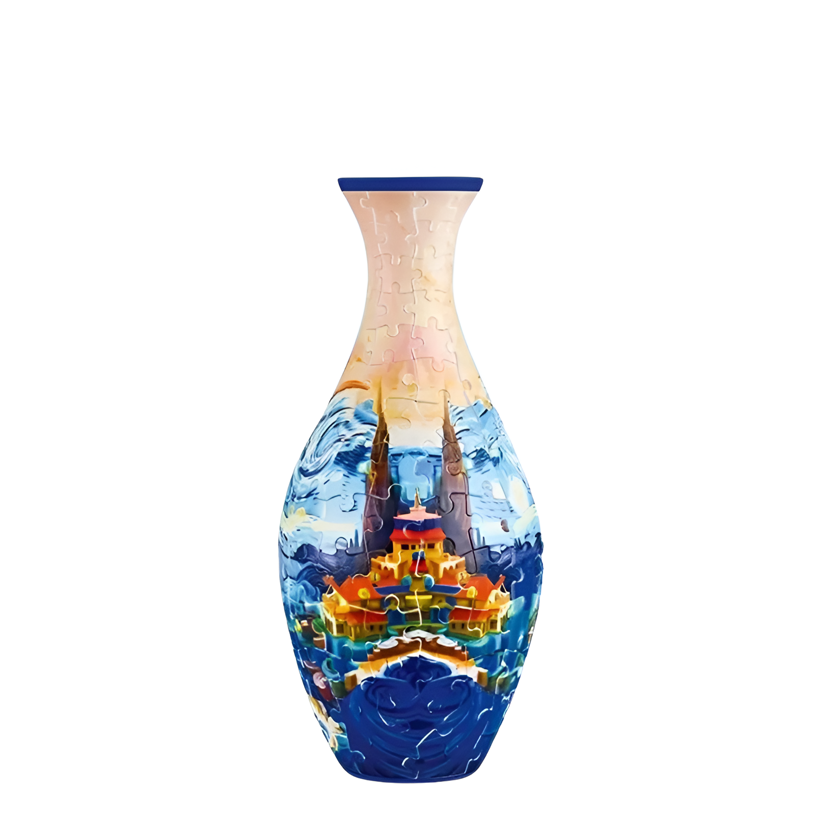 3D Colorful Blooming Flowers Puzzle Vase,