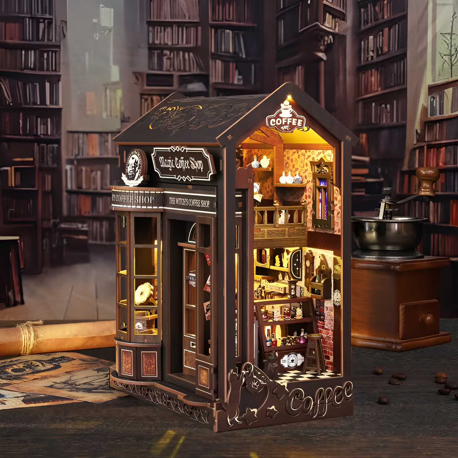 Mini Cabin Book Nook 3D Puzzle Decor