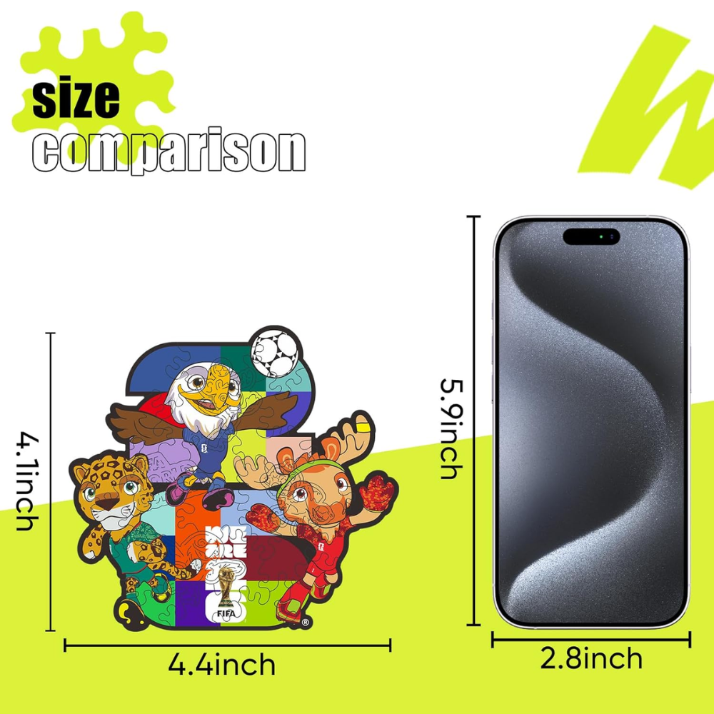 FIFA World Cup 2026 Zayu Clutch Maple Wooden Pocket Puzzle 26 Pieces Set