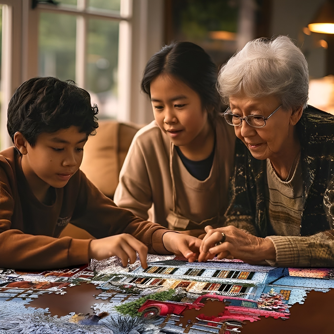 Christmas On The Farm 1000 Piece Jigsaw Puzzle Winter Christmas Holiday Puzzles for Adults