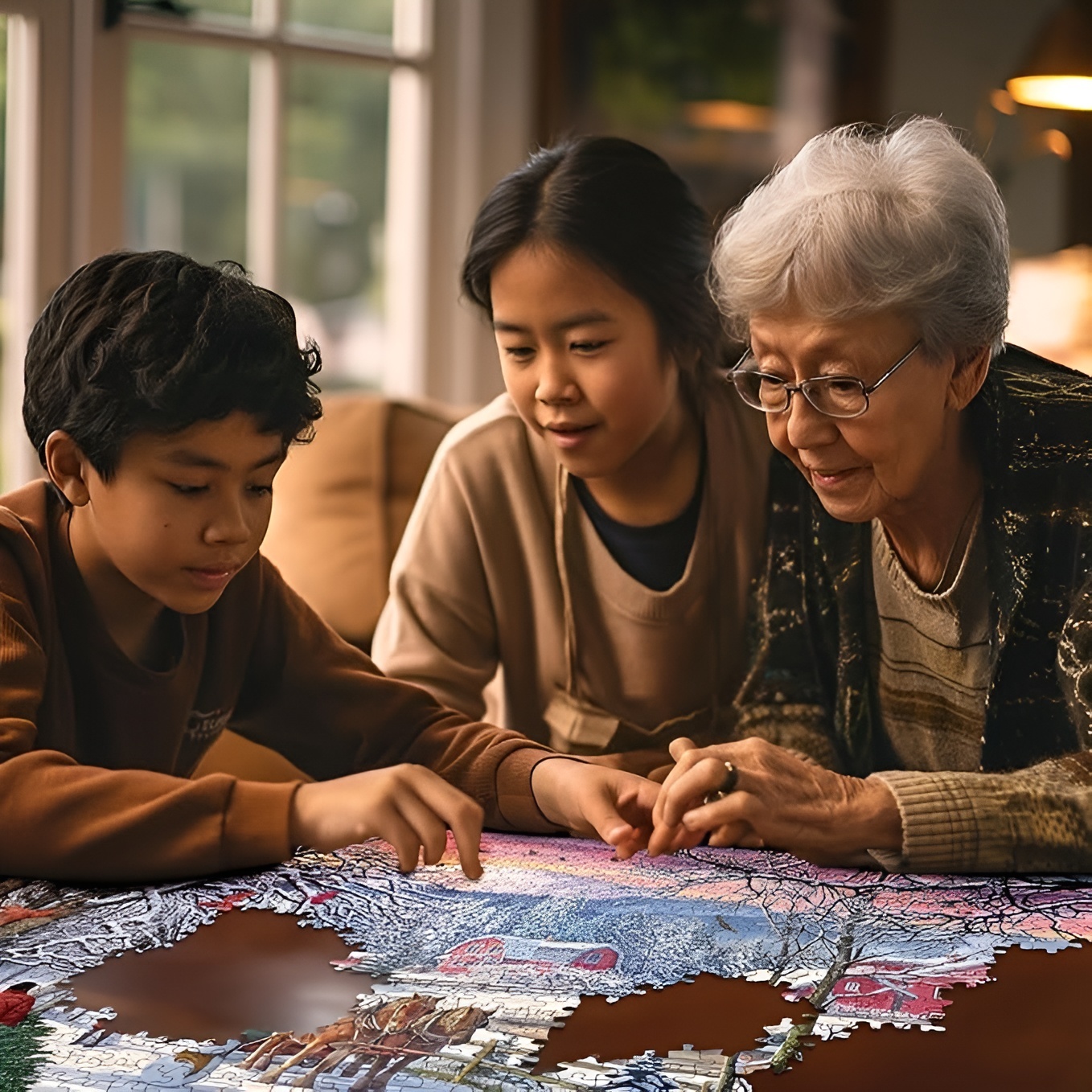 Jigsaw Puzzle 1000 Piece Winter Christmas Holiday Puzzles for Adults