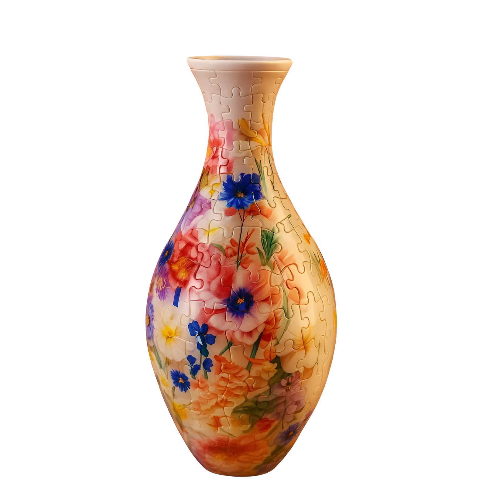 3D Colorful Blooming Flowers Puzzle Vase,