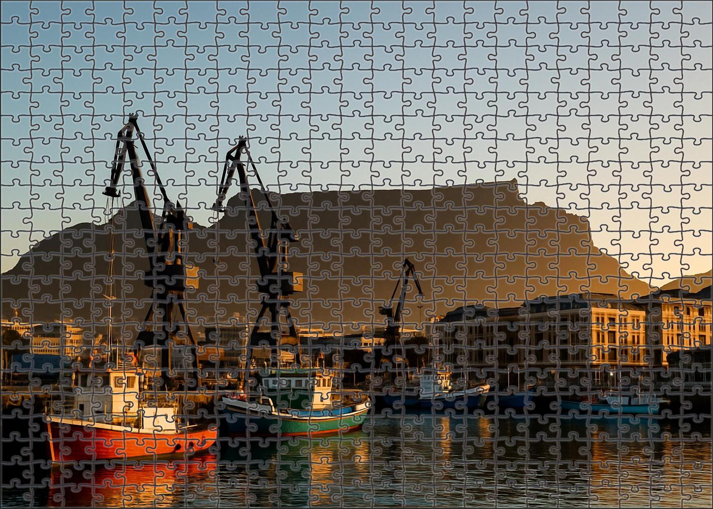 Cape Town Waterfront Skyline Iconic Backdrop Of Table Mountain Meeting Vibrant Harbor Structures Family Puzzles