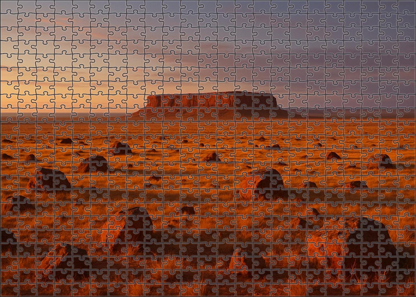 Golden Plateau At Dusk Premium Puzzle Pieces