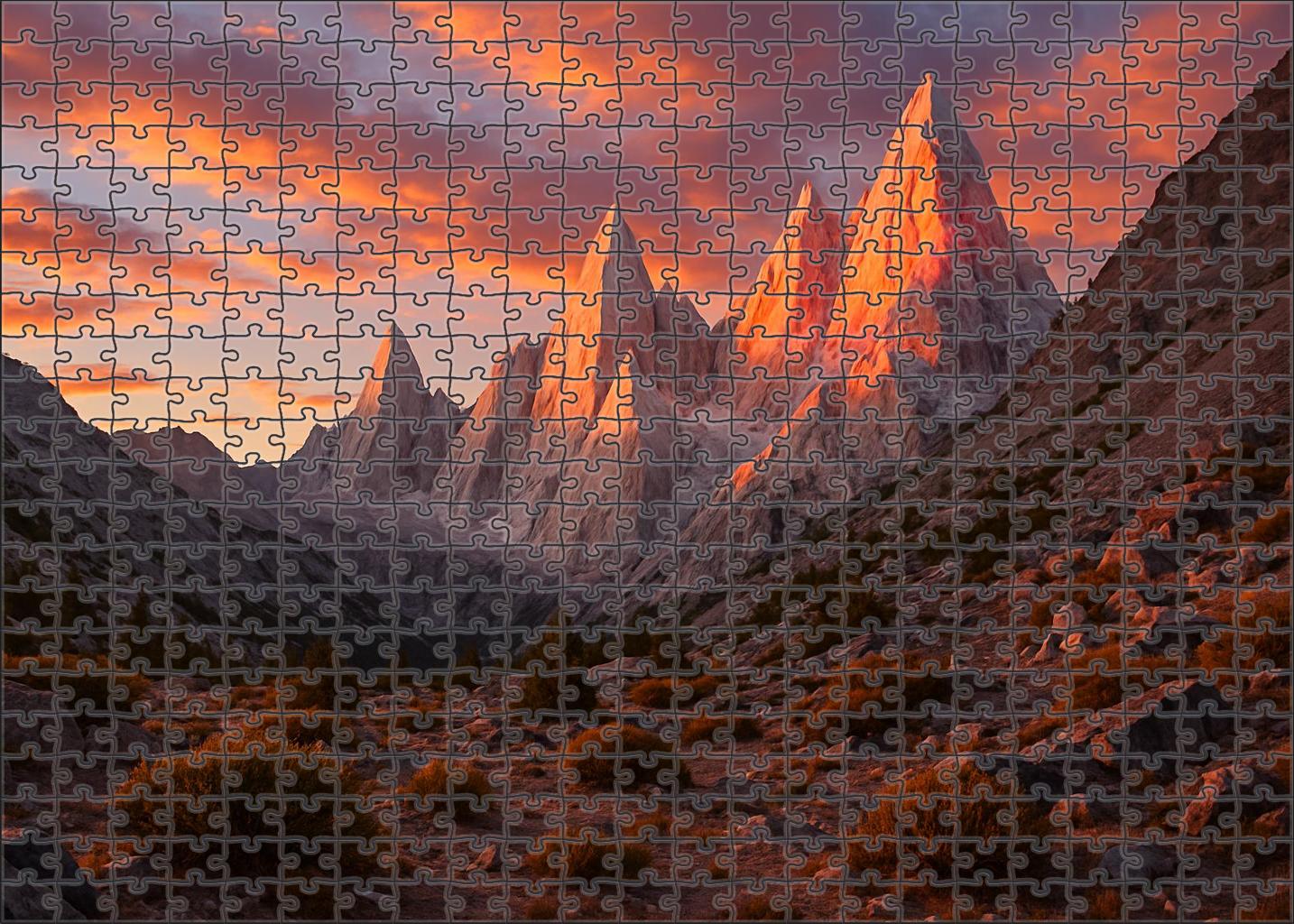 Jagged Quartz Ridge At Sunset Mini Puzzle