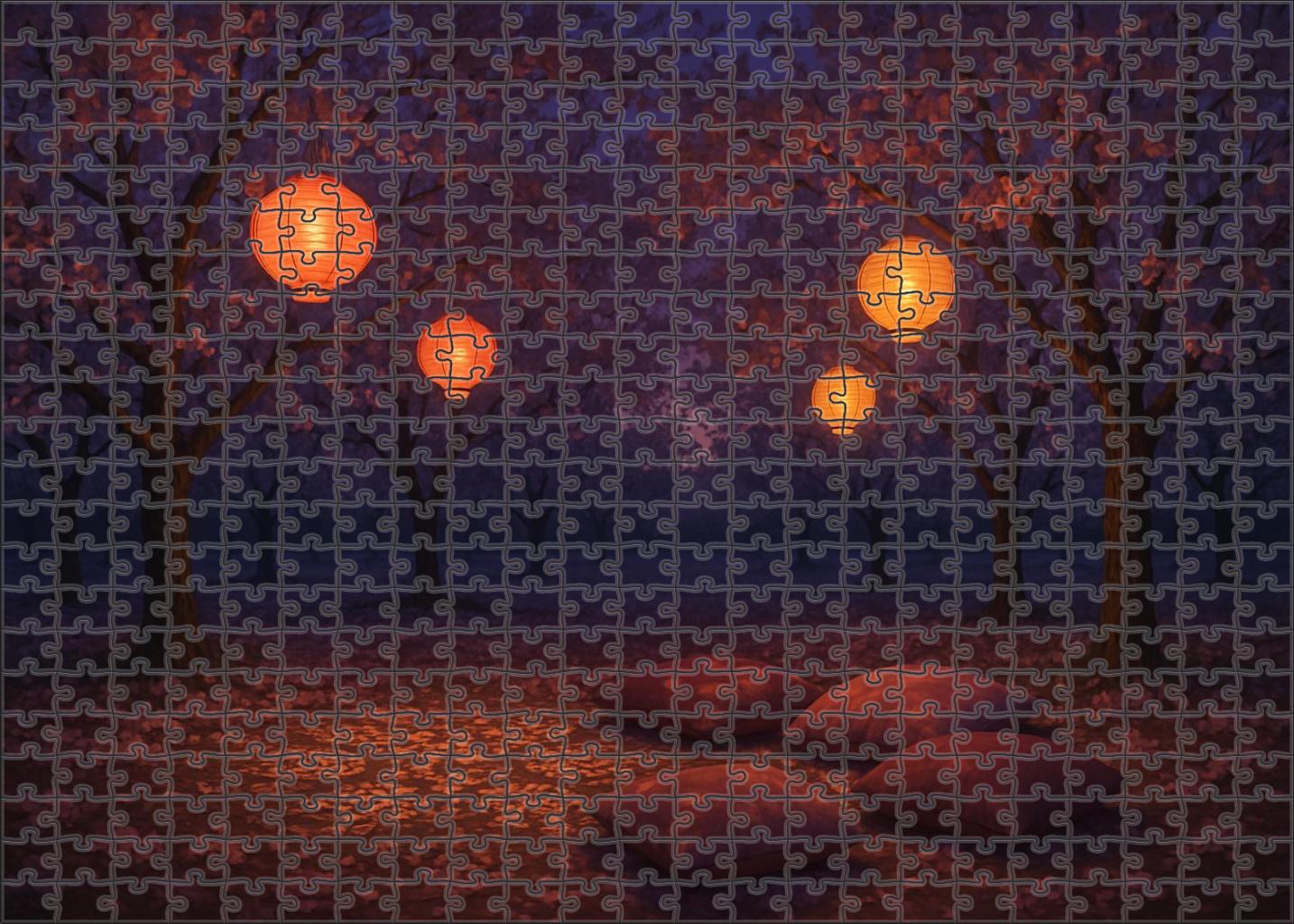 Sunset Lantern Orchard Puzzle Collection