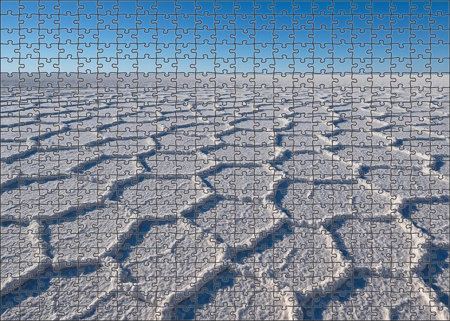 Salt Crystal Expanse Glimmering White Floors Under A Cloudless Sky 500 Piece Puzzle