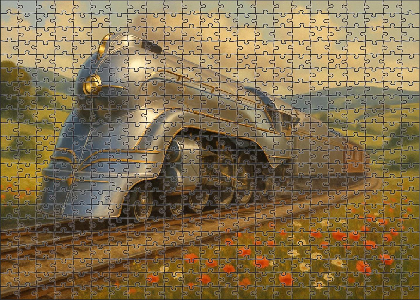 Retro-futuristic Diesel-electric Train 100 Piece Puzzle