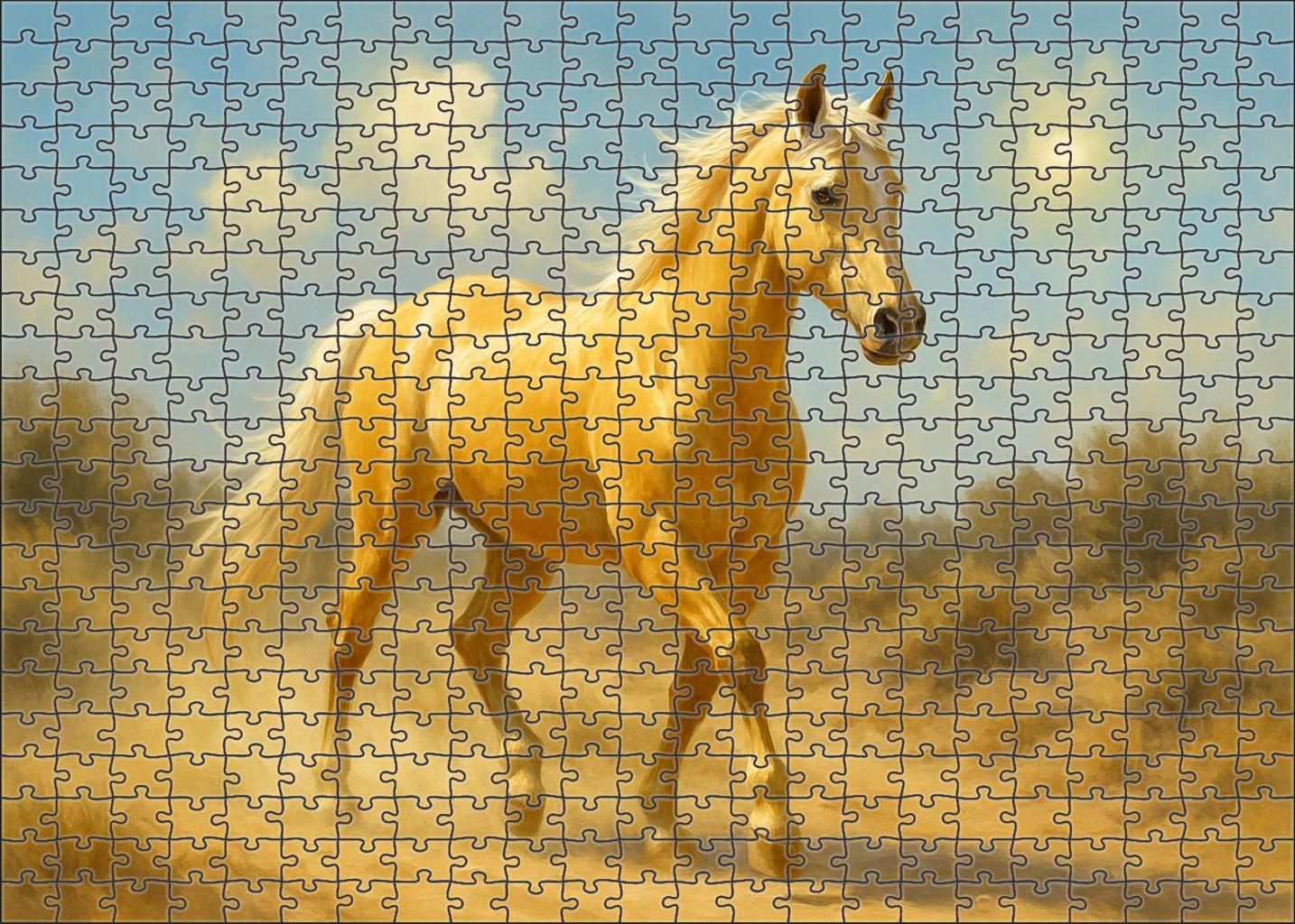 Golden Horizon Endurance Resilient Palomino Gelding With Smooth Stride Custom Jigsaw Puzzle