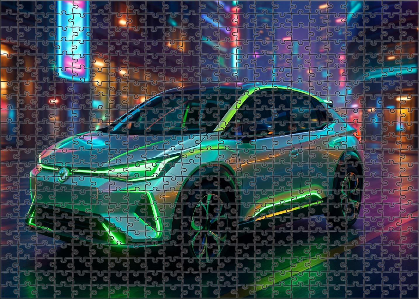 Neon Spectre Futuristic Compact With Hydrogen Fuel Cell And Dynamic Design 300 Piece Puzzle