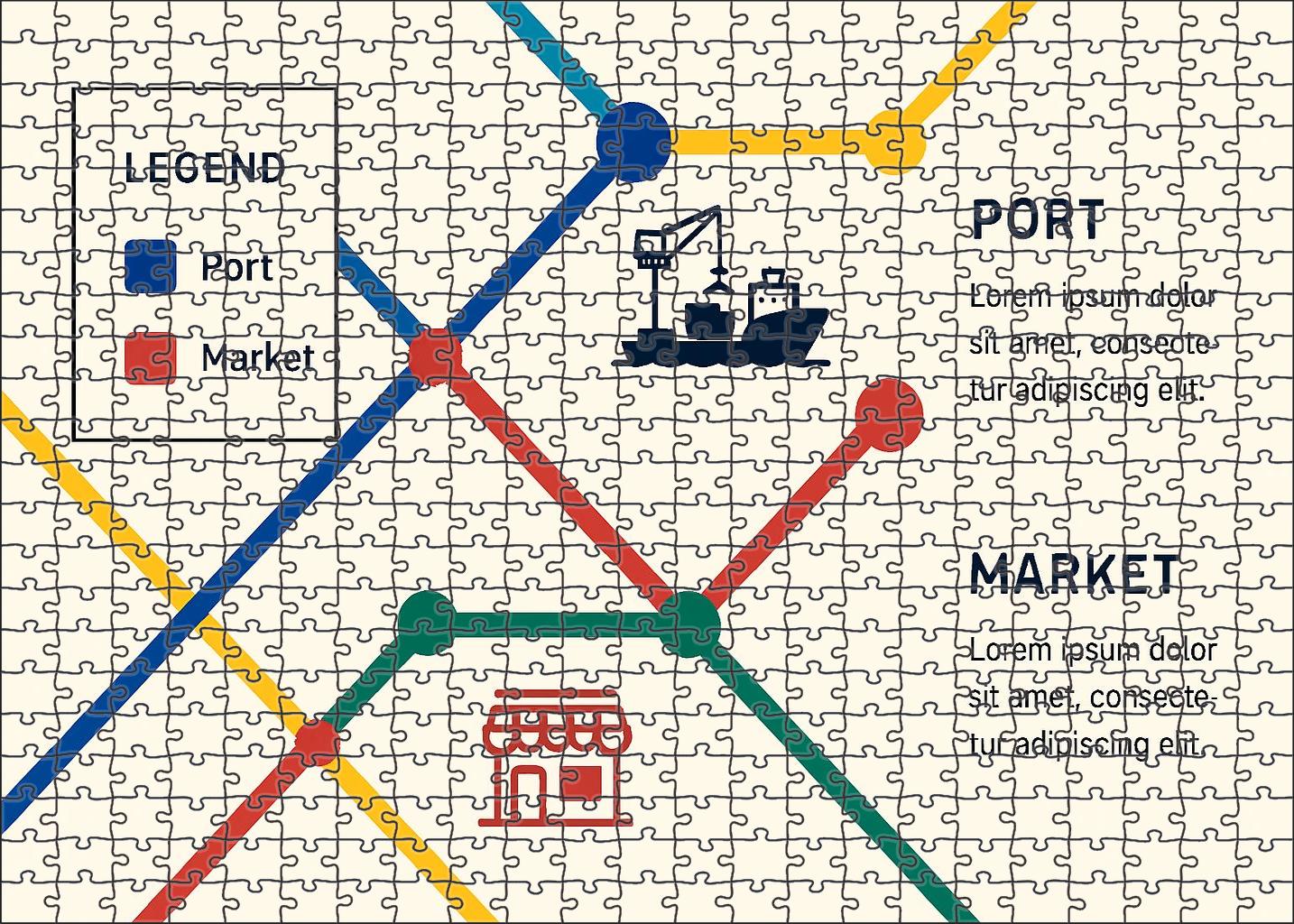 Historical Trade Route Diagrammatic Map Puzzle For Kids