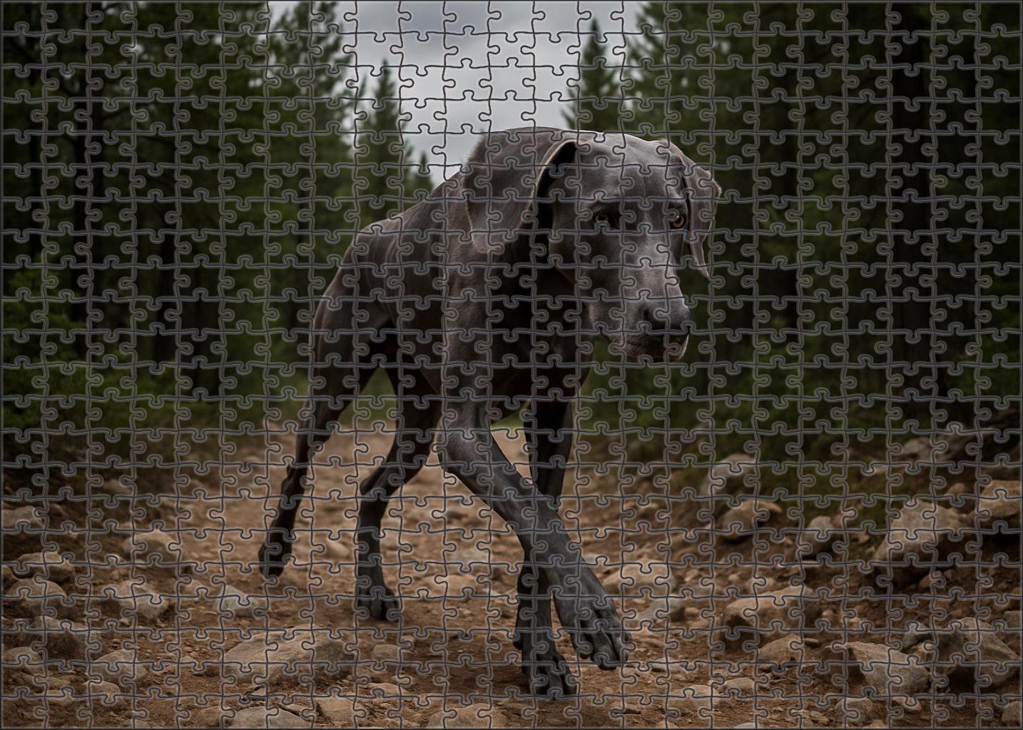 Smoky Ridge Silky Charcoal Gray Tracker With Agile Build Custom Jigsaw Puzzle