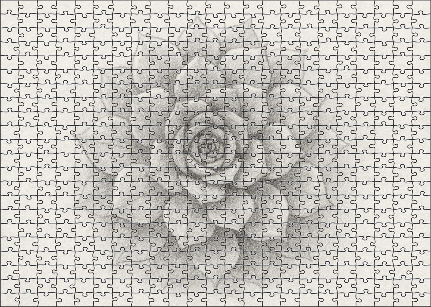 Botanical Spiral Study Fluid Watercolor Pencil On Textured Paper Custom Jigsaw Puzzle