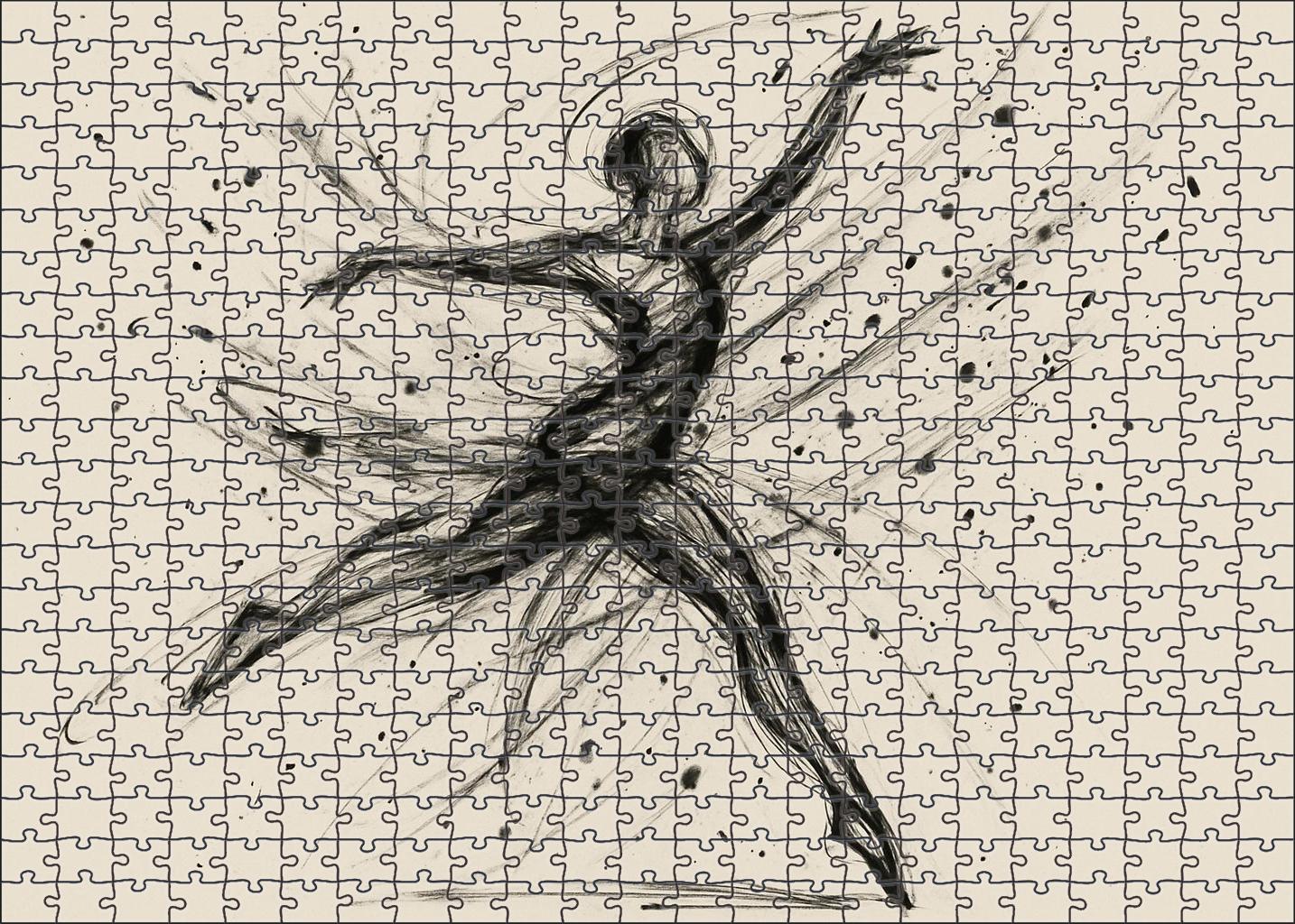 Dynamic Figure Gesture Energetic Ink Lines Conveying Movement And Form 1000 Piece Puzzle