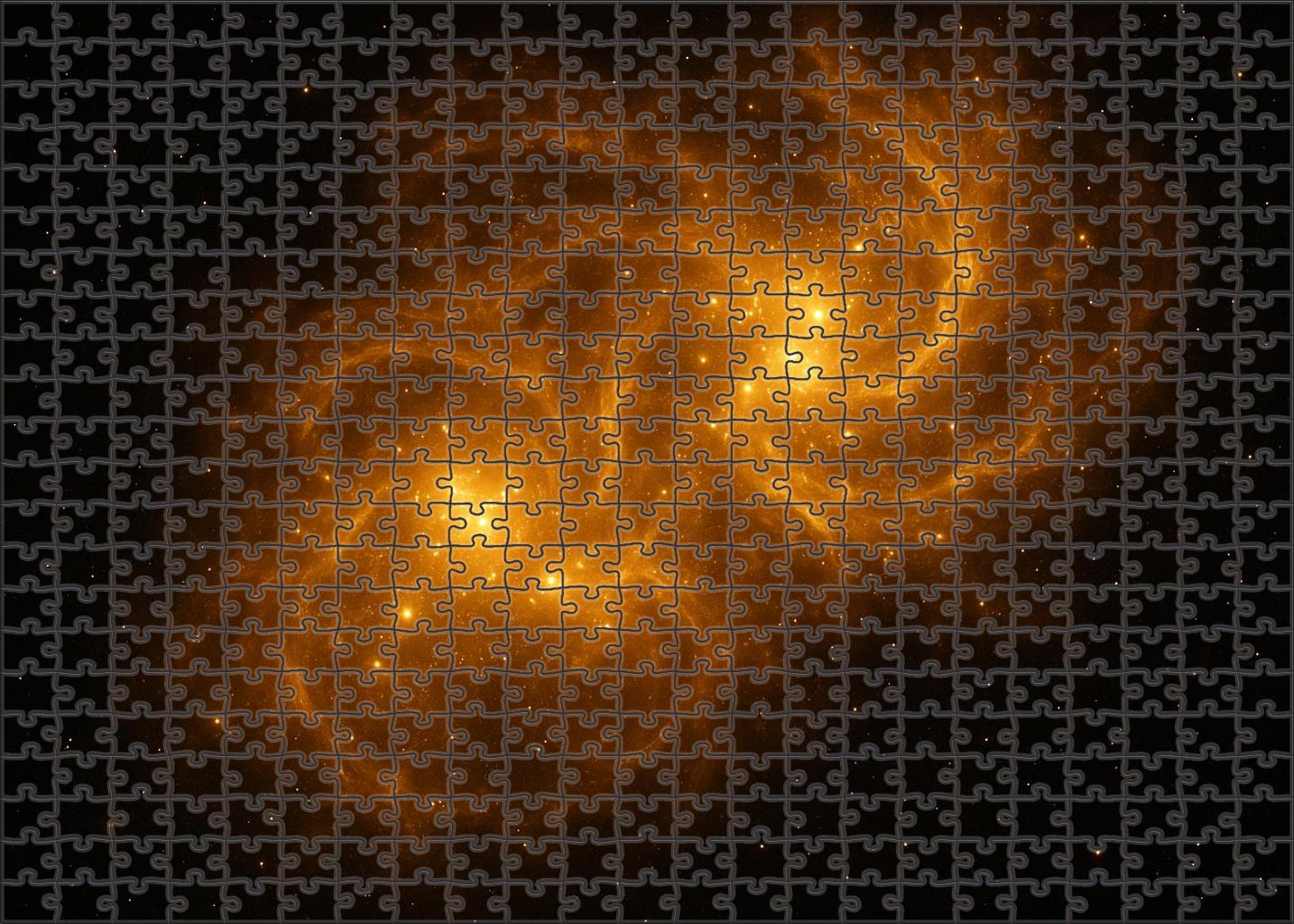 Golden Nebula Swirl Easy Puzzles