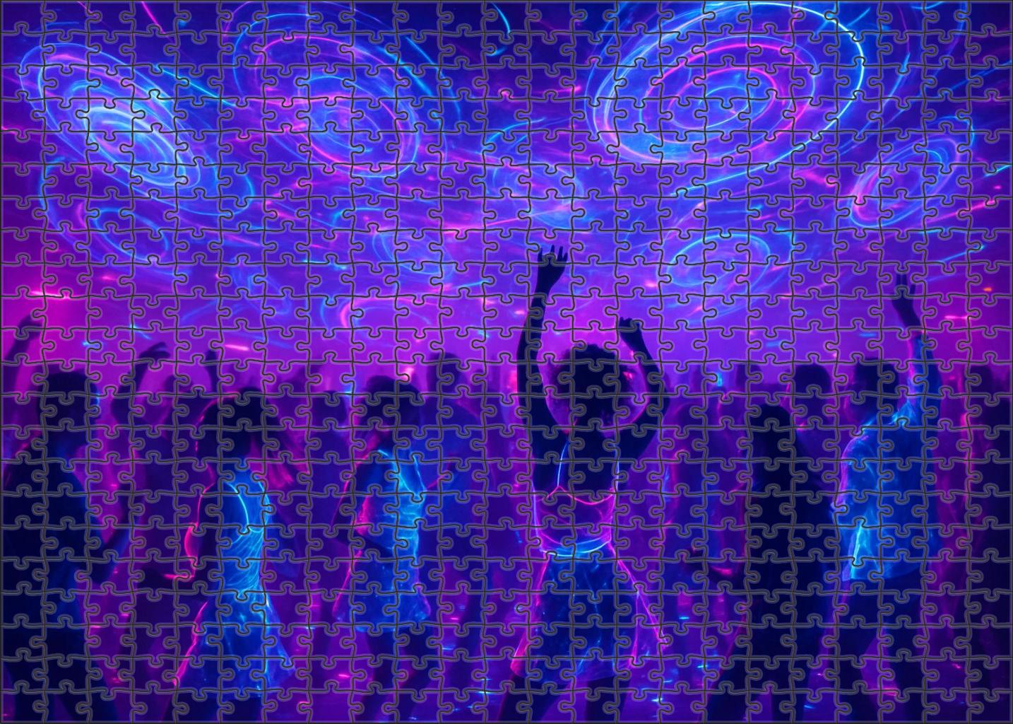 Digital Dreamwave Party Euphoric Synth Grooves And Neon Backdrops Mini Puzzle
