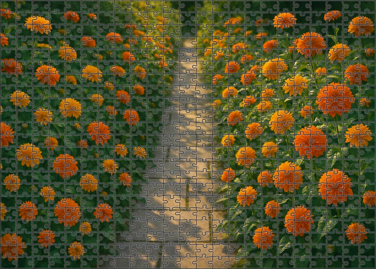 Sunshine Pathway Radiant Blooms Along A Garden Walk Family Puzzles