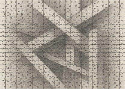 Abstract Architectural Fragment Linear Graphite And Erased Highlights Custom Jigsaw Puzzle