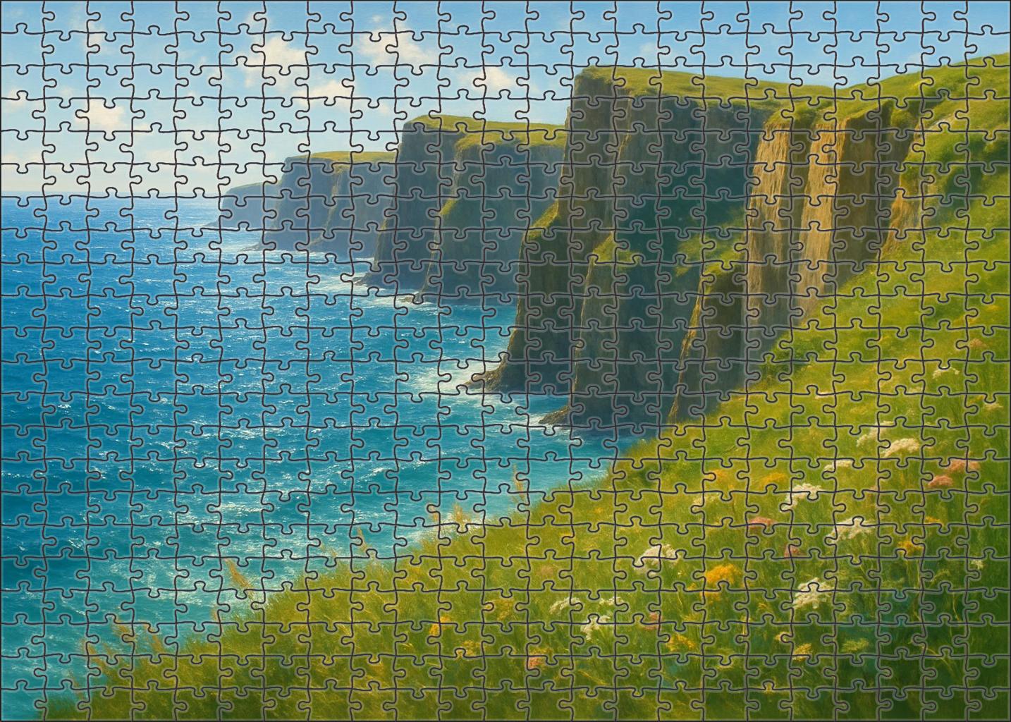 Serene Oceanfront Bluffs 50 Piece Puzzle