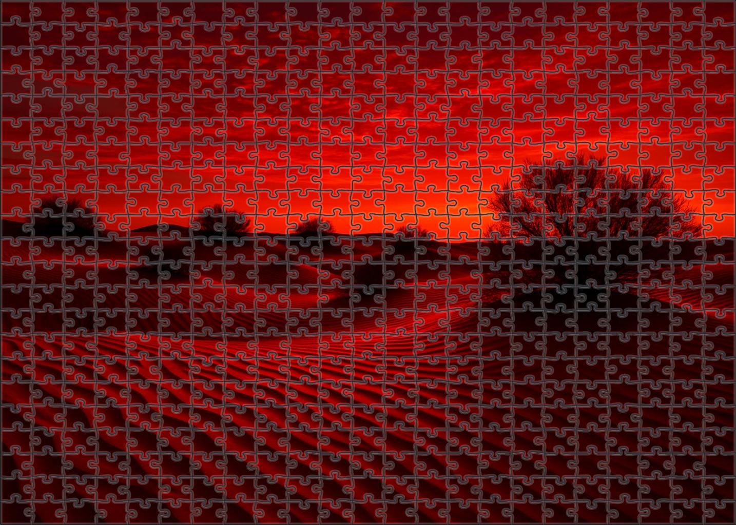 Crimson Desert Sunset Premium Puzzle Pieces