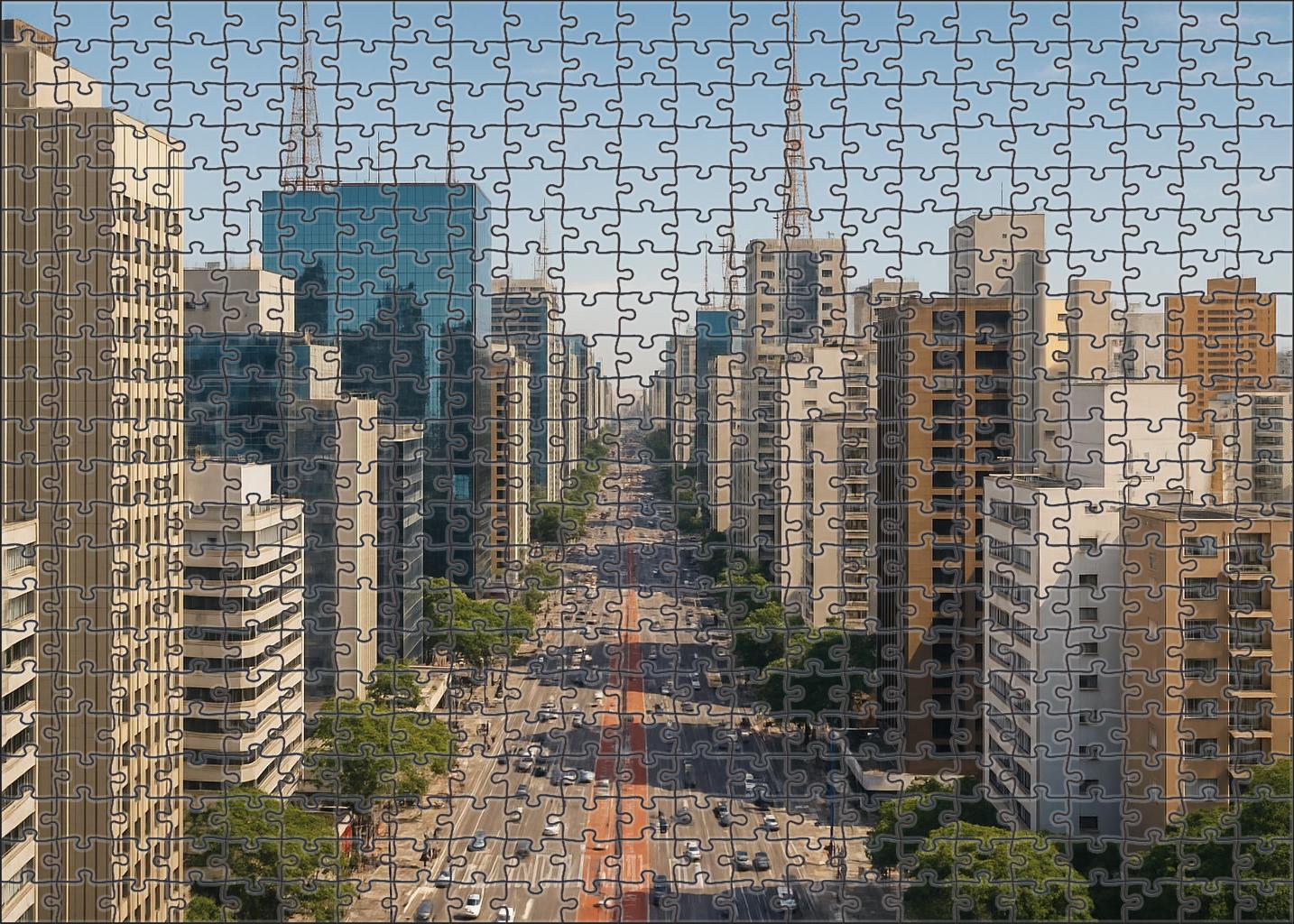 So Paulo Paulista Avenue Skyline A Distinctive Urban Forest In South America 300 Piece Puzzle