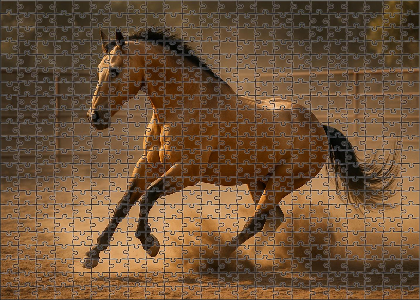 Emerald Spirit Stock Horse Vibrant Buckskin Gelding With Agile Frame Custom Jigsaw Puzzle
