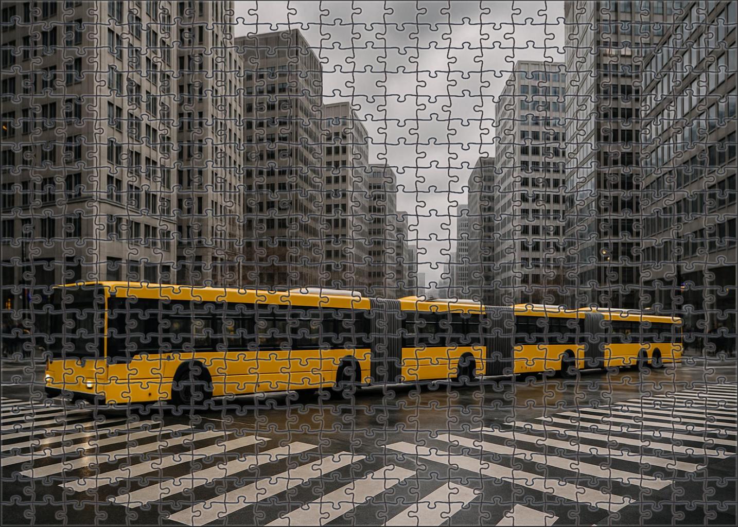 Bio-diesel Articulated City Bus 20 Piece Puzzle