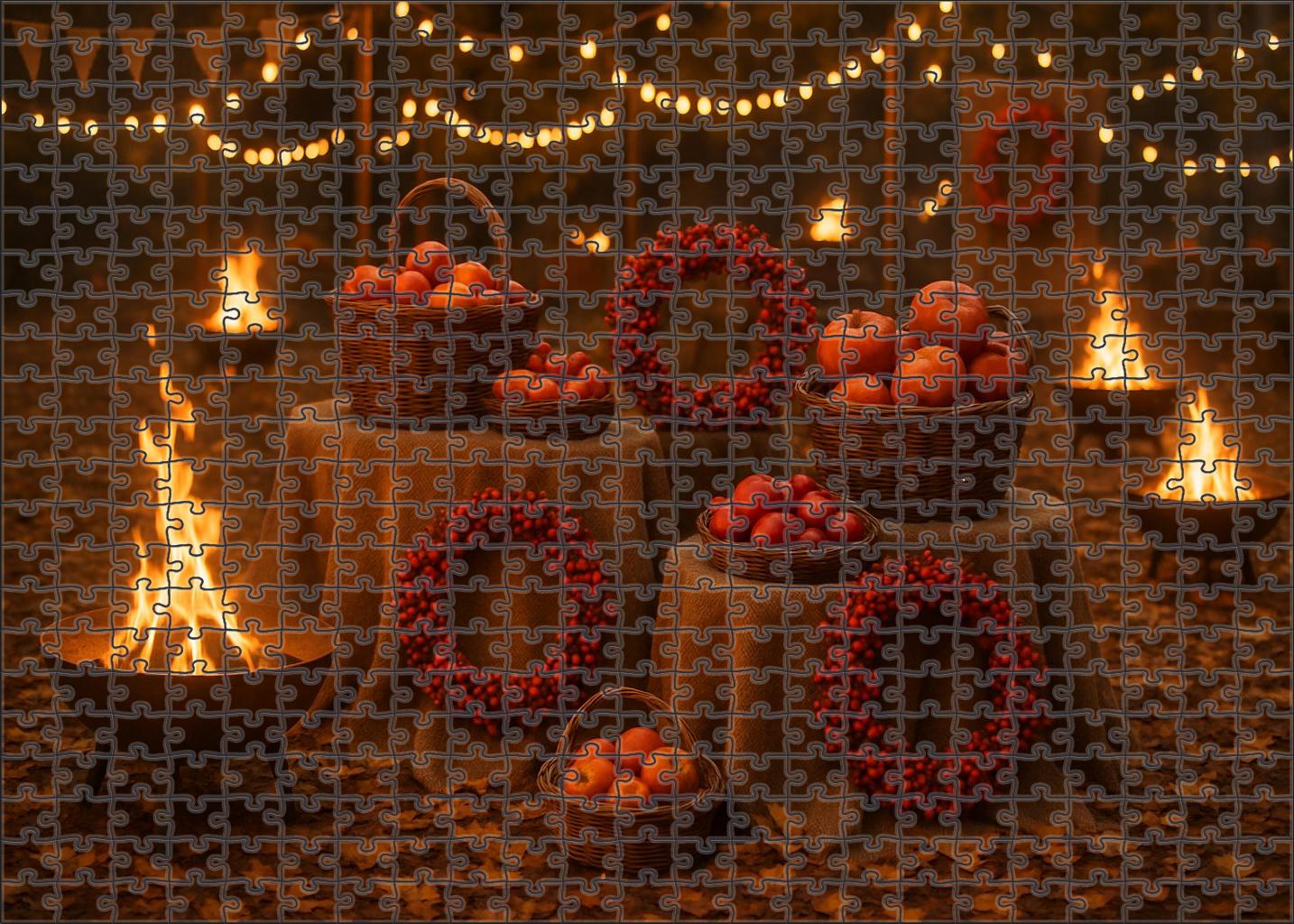 Crimson Harvest Festival Custom Jigsaw Puzzle