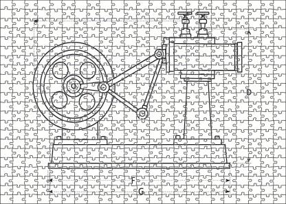 Mechanical Device Schematic Precise Technical Pen Drawing With Clean Linework Mini Puzzle