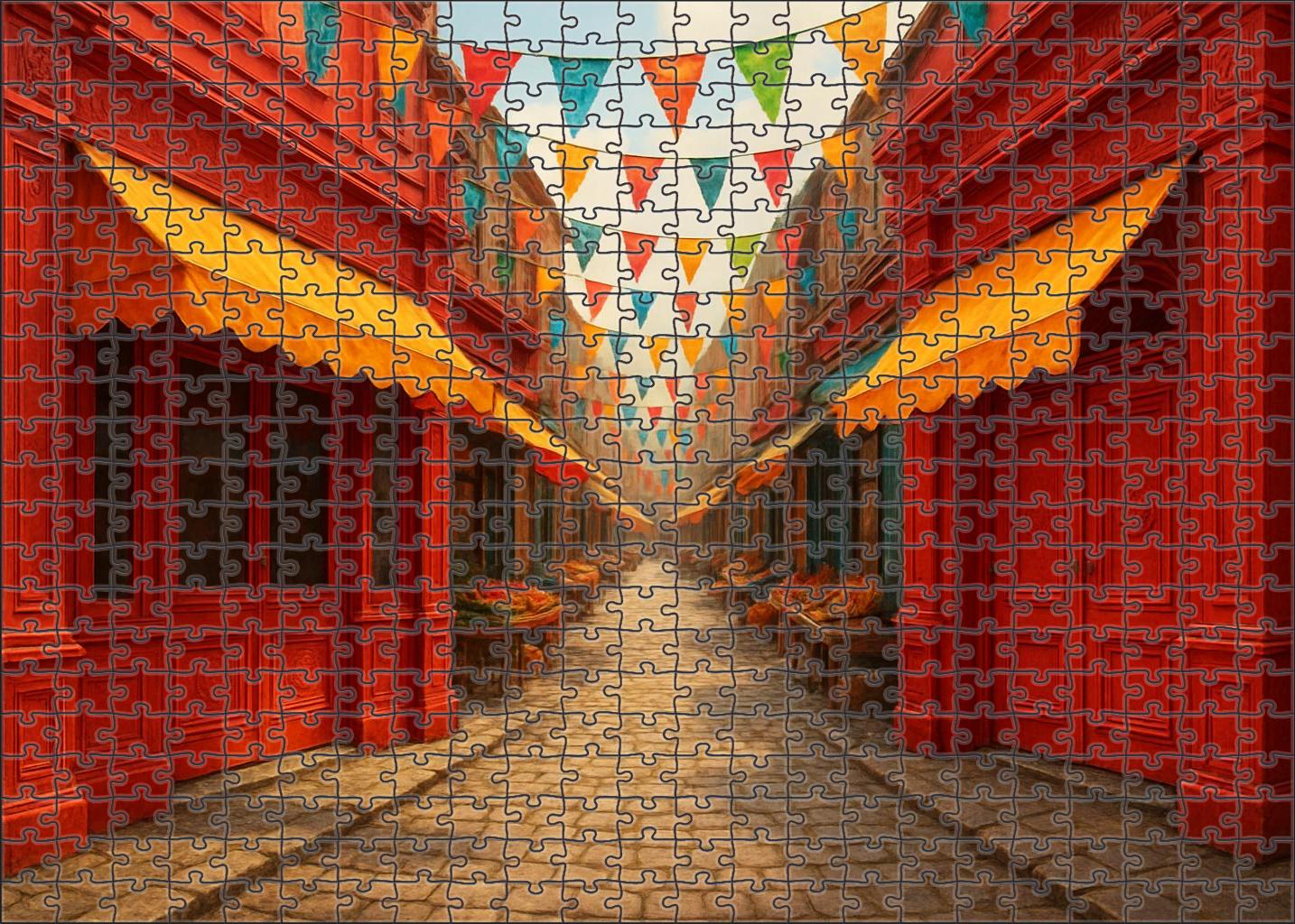 Crimson Market Way 100 Piece Puzzle