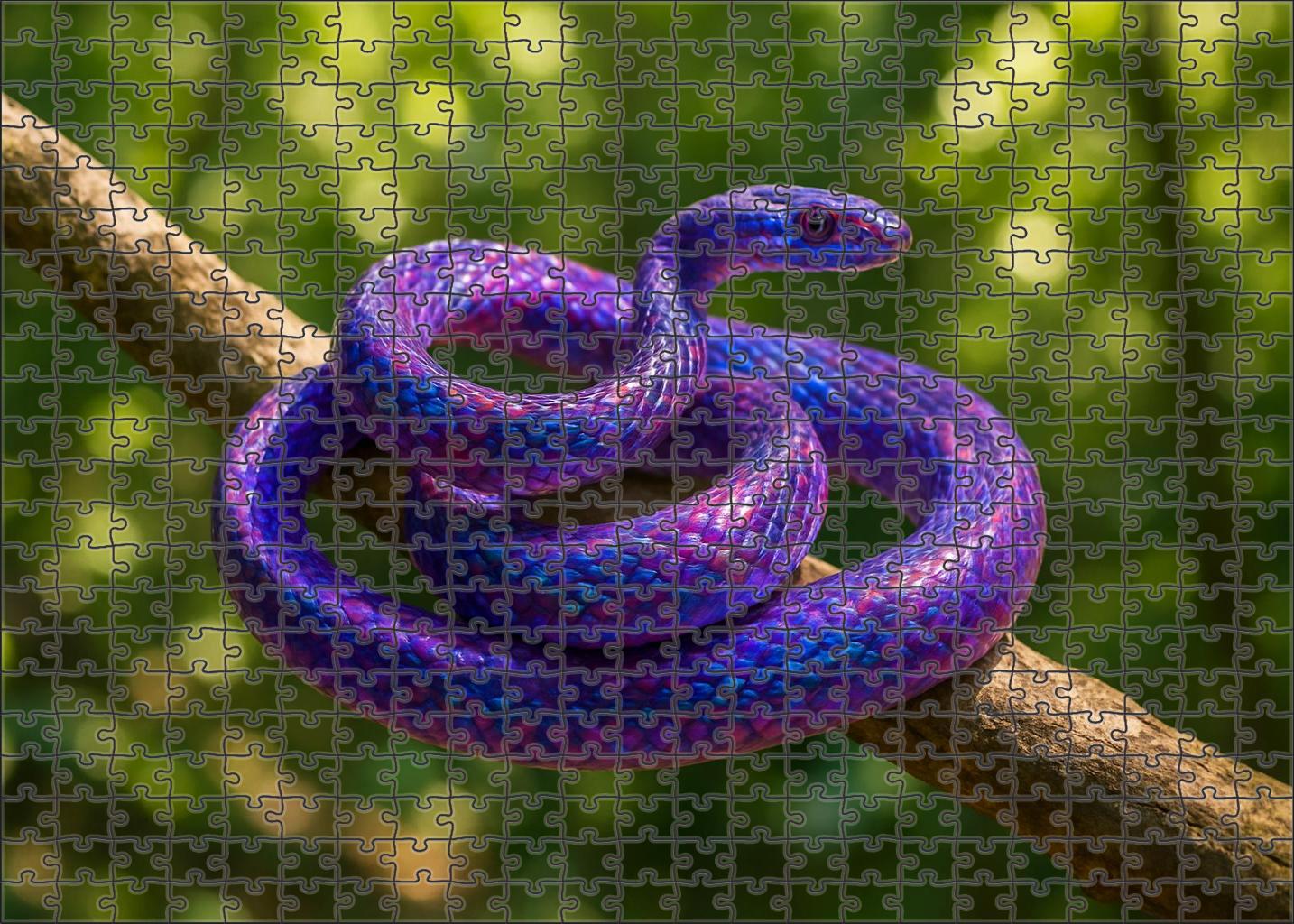 Violet Mirage Snake Arboreal Serpent With Iridescent Scales Puzzle Collection