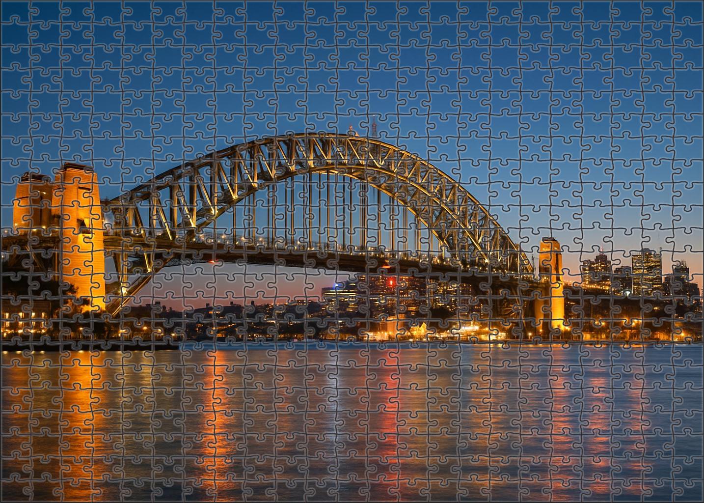 The Sydney Harbour Bridge Arching Over Sydney Australia Recognized By 8312 Worldwide As A Marvel Of Engineering And Urban Connection 20 Piece Puzzle