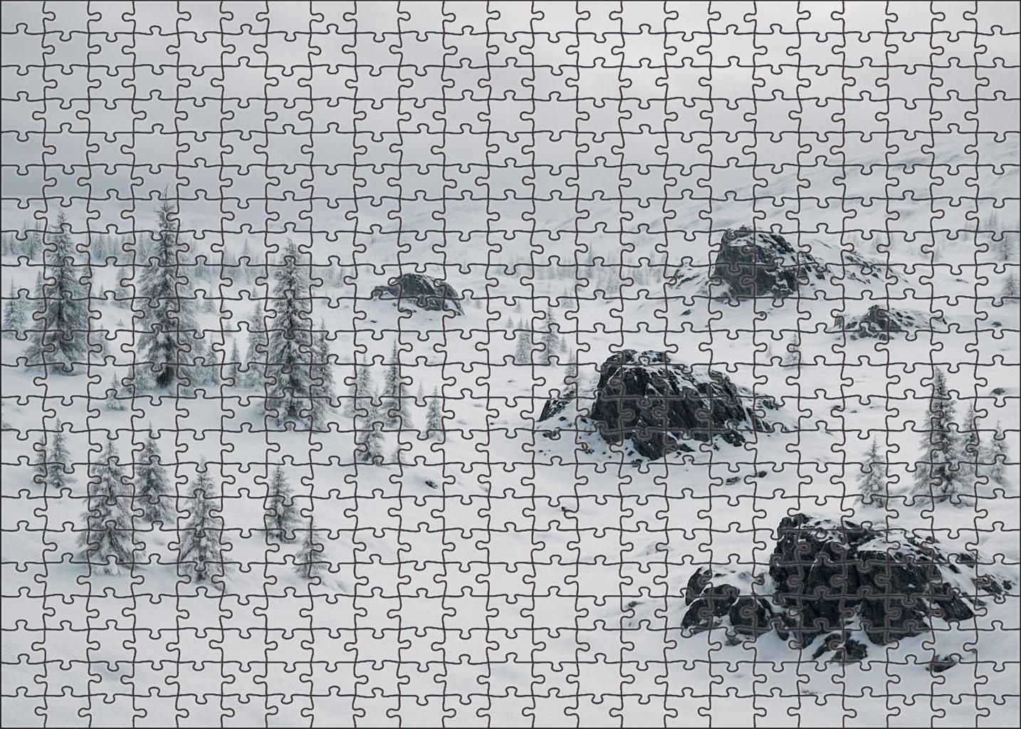 Silent Snowfields And Frosted Pines Large Format Puzzle