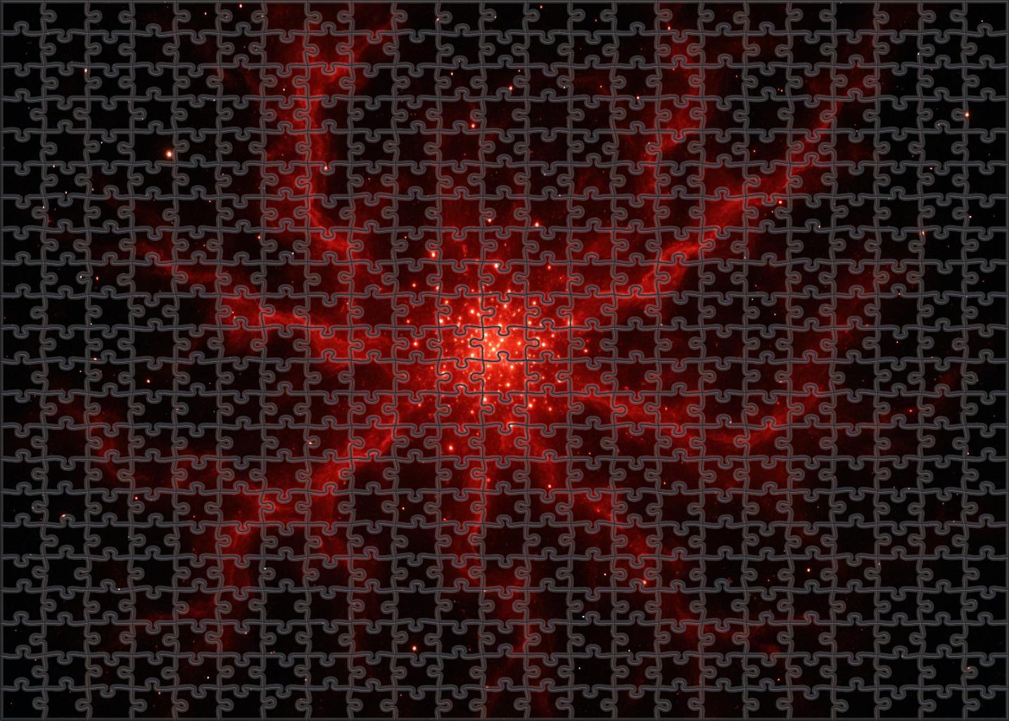 Crimson Starburst Cluster Puzzle For Adults
