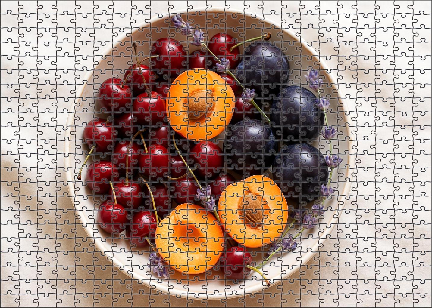 Berry And Stone Fruit Harmony Cherries Apricots And Black Plums 20 Piece Puzzle