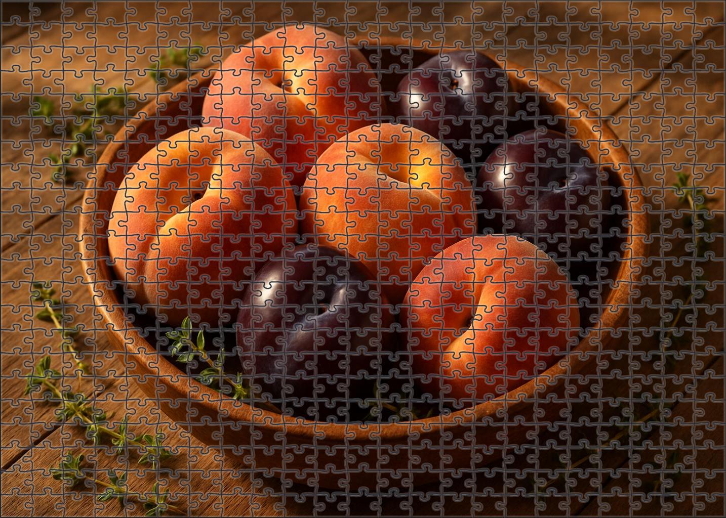 Sunset Glow Peach And Plum Rustic Arrangement Puzzle Challenge