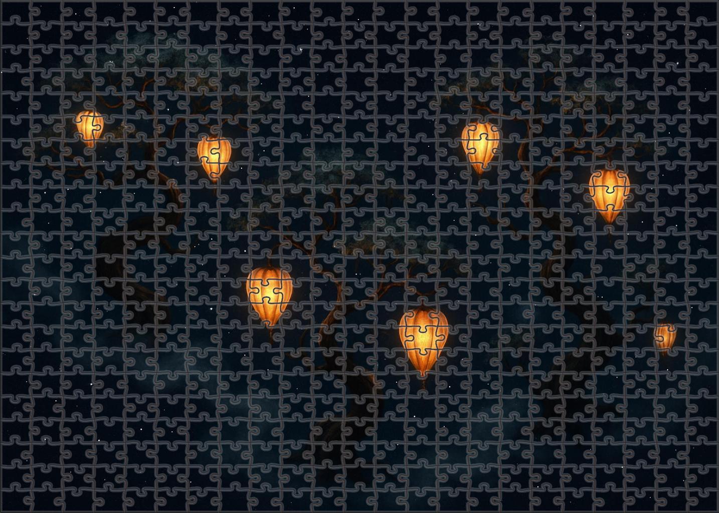Celestial Orchard Of Floating Lantern Fruits Puzzle Collection