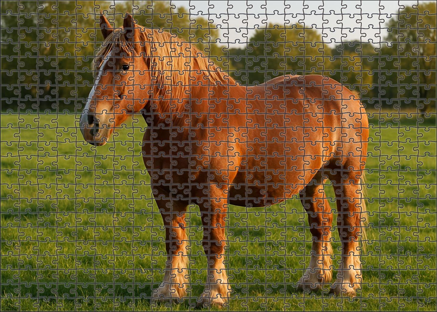 Maple Leaf Draft Heavy-built Chestnut Draft Mare With Calm Presence Custom Jigsaw Puzzle