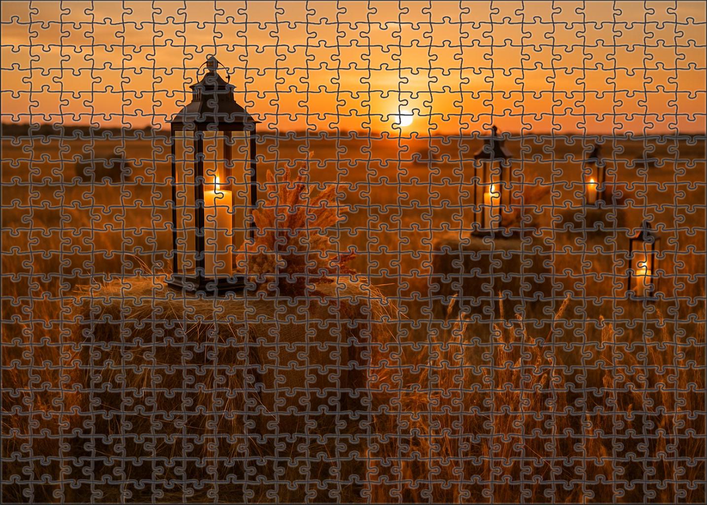Golden Field Twilight Premium Puzzle Pieces
