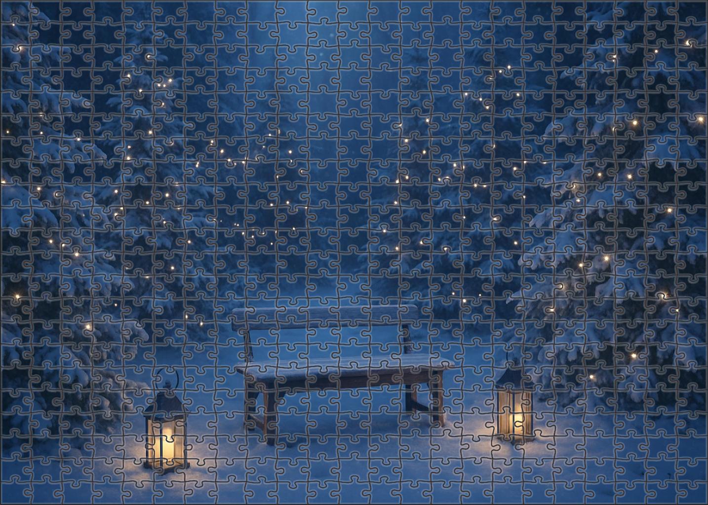 Winter Forest Twilight Custom Jigsaw Puzzle