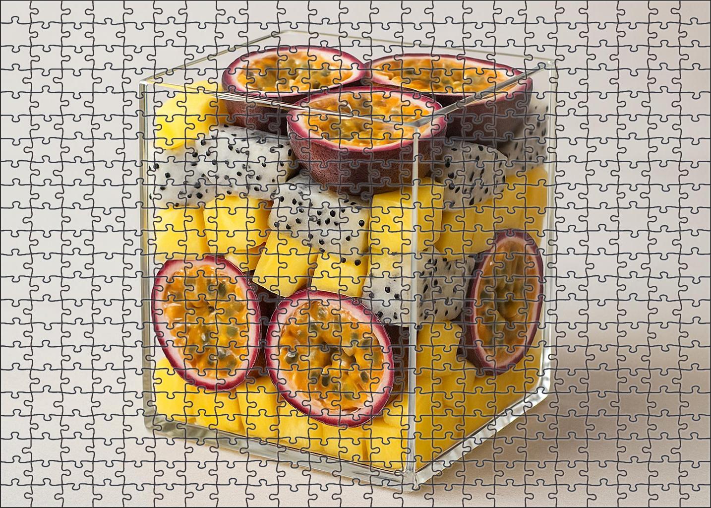 Tropical Jewel Box Layered Pineapple Dragon Fruit And Passionfruit Mini Puzzle