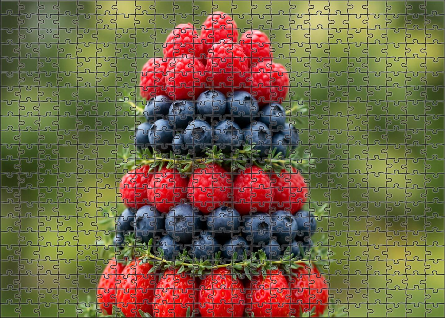Berry Fantasy Tower Layered Strawberries Blueberries And Blackberries 100 Piece Puzzle