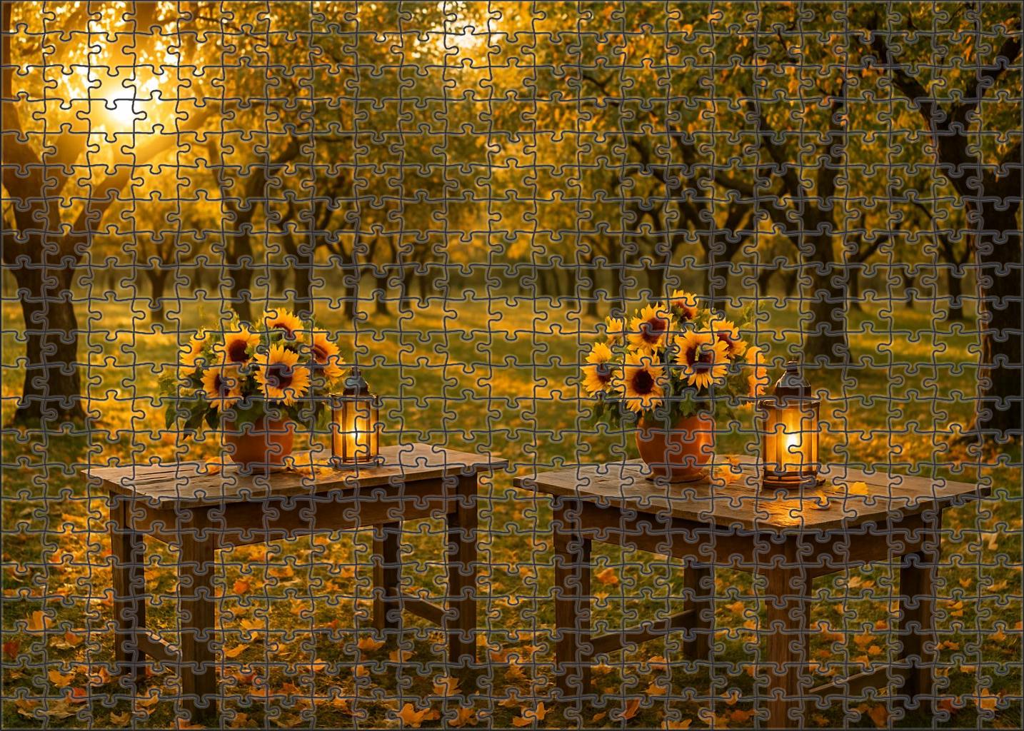 Golden Autumn Orchard Gathering Puzzle For Adults