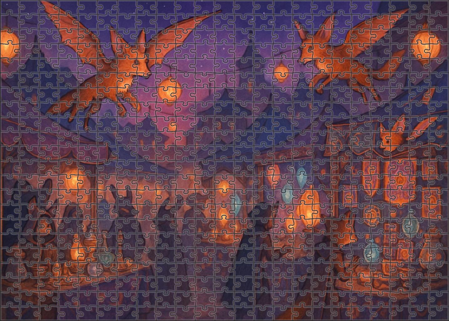 The Enchanted Market Of Twilight Wonders 300 Piece Puzzle