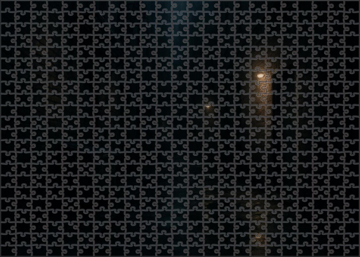 Nocturnal Urban Alleyway Sketch Soft Charcoal With Blurred Shadow Effects Puzzle For Kids