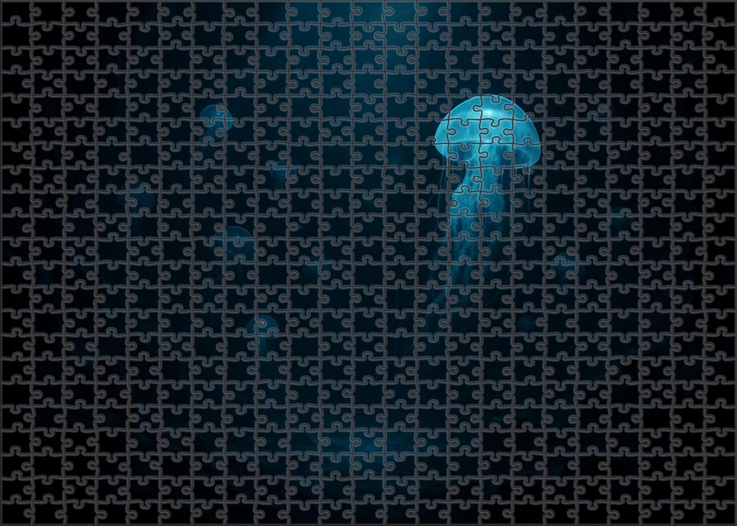 Glowing Abyssal Hollow A Deep-sea Refuge Beneath Eternal Darkness 200 Piece Puzzle