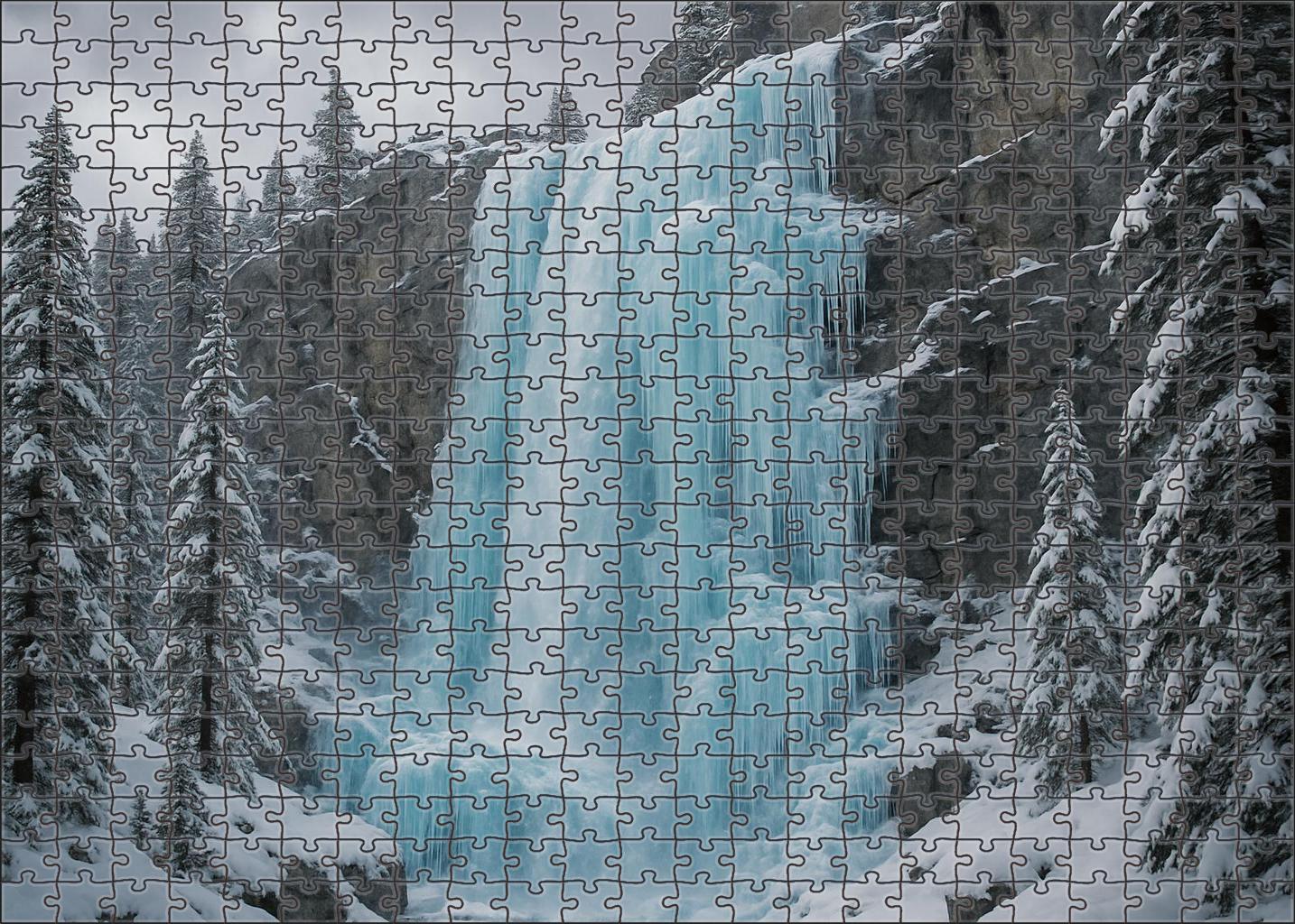 Frozen Sapphire Fall Large Format Puzzle