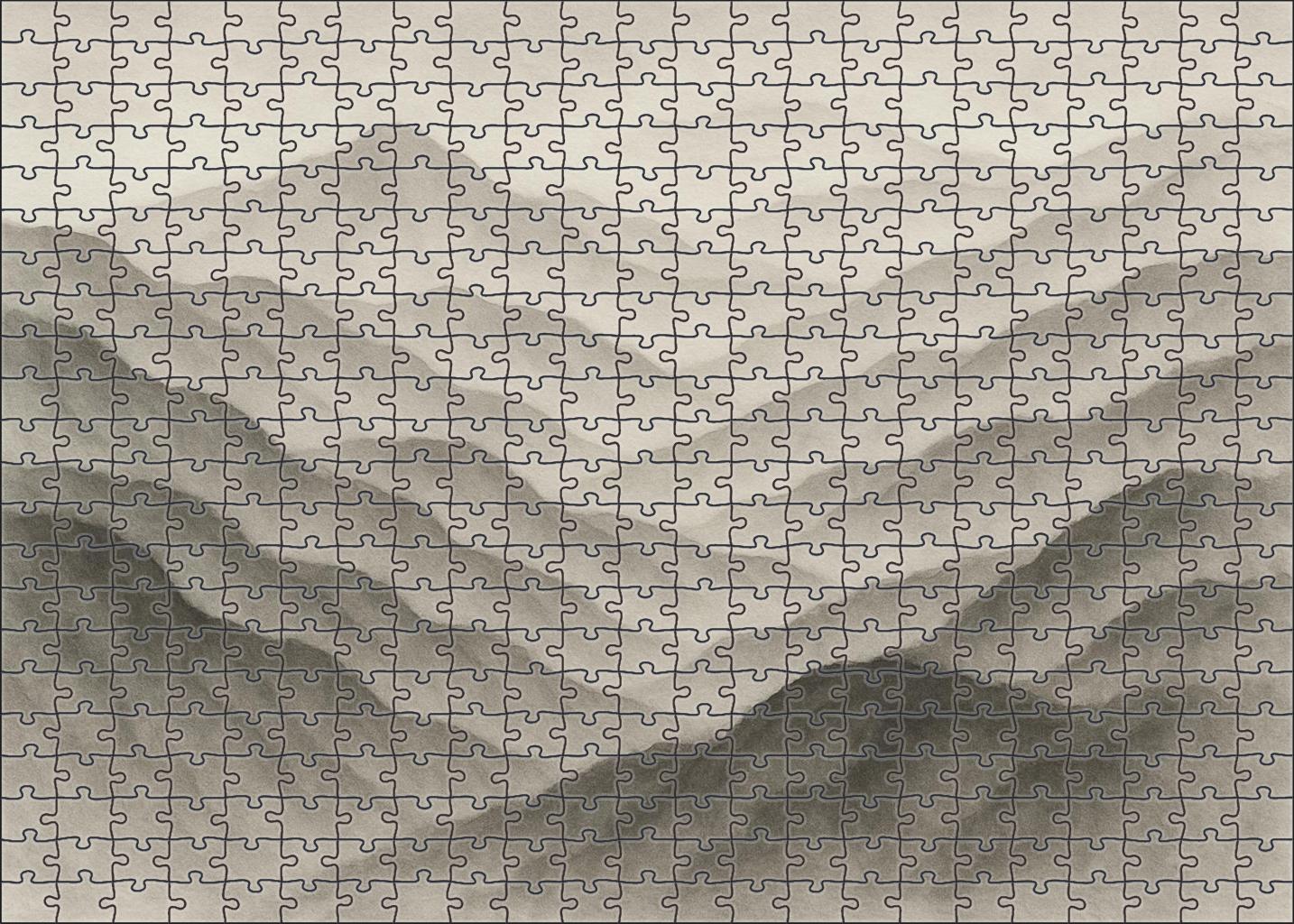 Topographic Ink Wash Map 500 Piece Puzzle