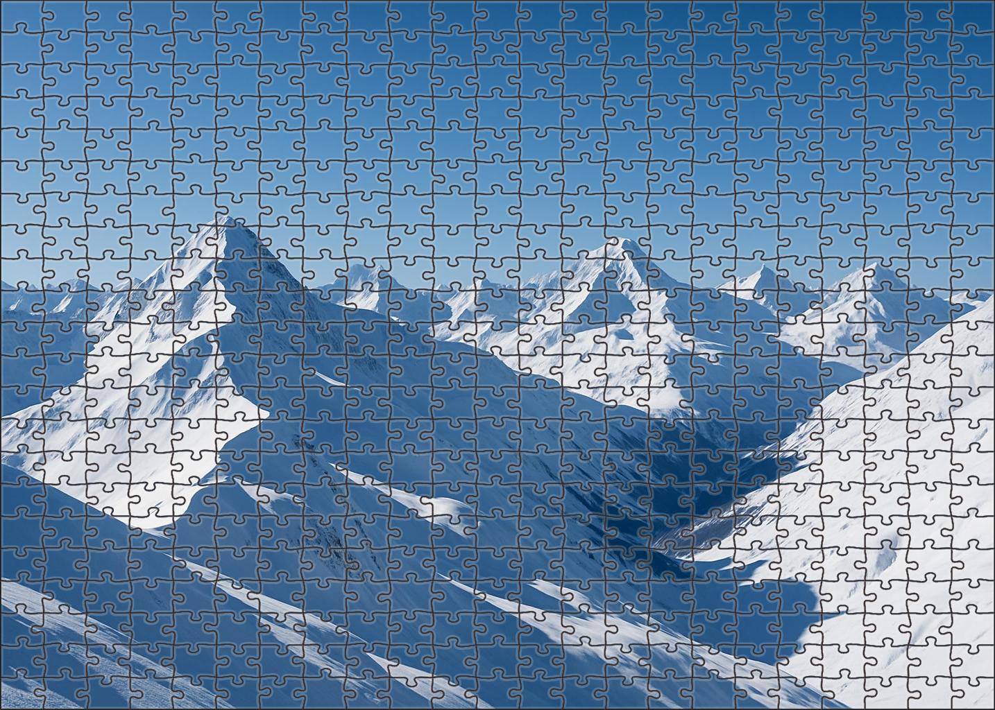 Snow-capped Highland Vista Easy Puzzles