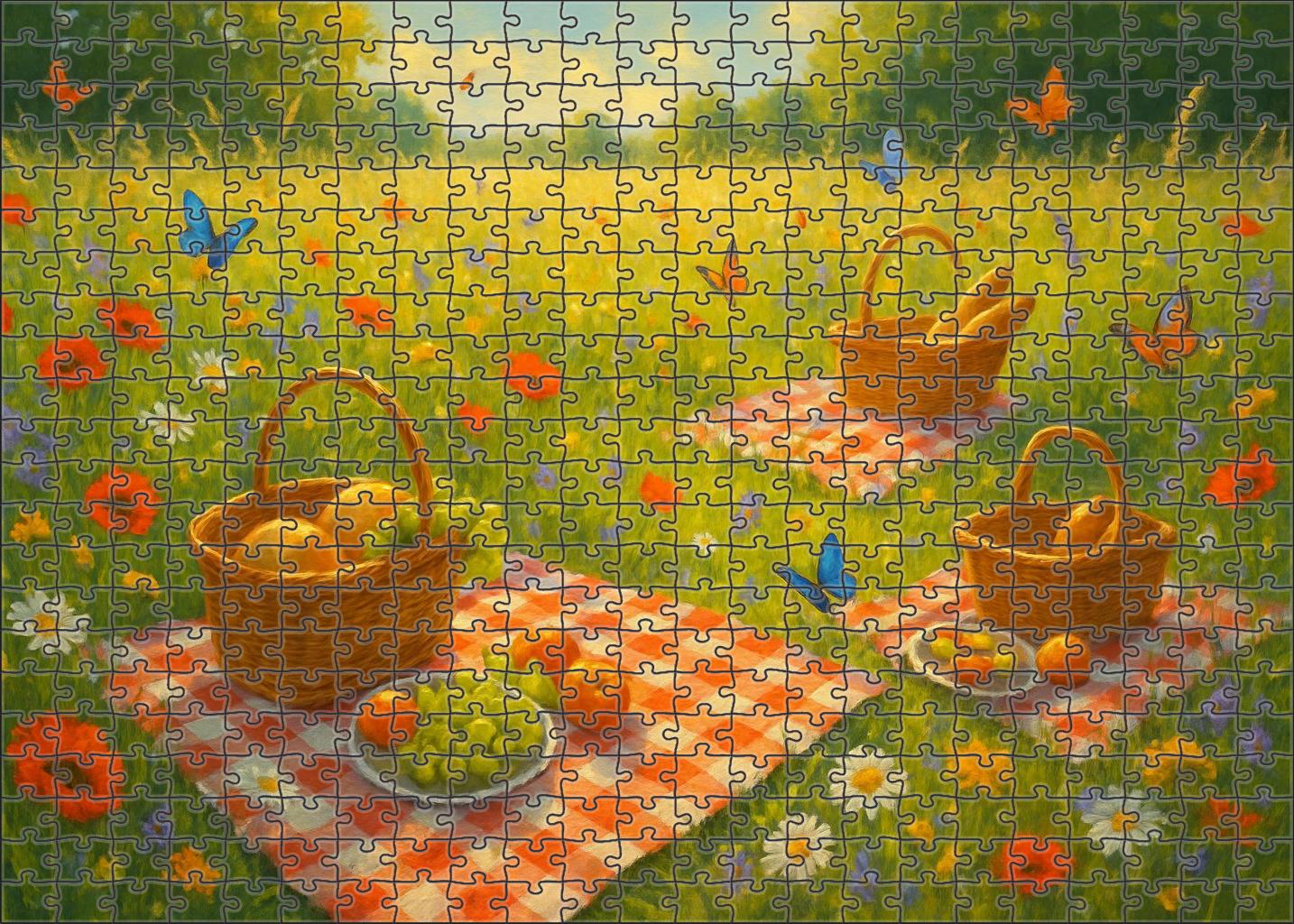 Verdant Meadow Picnic Puzzle Collection